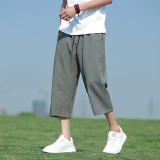 风冰丝裤男裤子夏季大码宽松直筒裤休闲裤七分裤潮8267-p45，男装休闲裤，电商A016