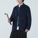 2025秋冬夹克风灯芯绒盘扣汉服唐装外套男长袖衬衫1199-P118，男装夹克，电商A016
