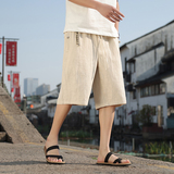 亚麻短裤风休闲裤夏季纯色棉麻直筒五分裤子DSA016-8231-p58，男装牛仔裤，电商A016