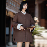 风棉衣男款女模大码棉麻休闲夹克保暖棉袄外套汉服1181-P145，男装夹克，电商A016