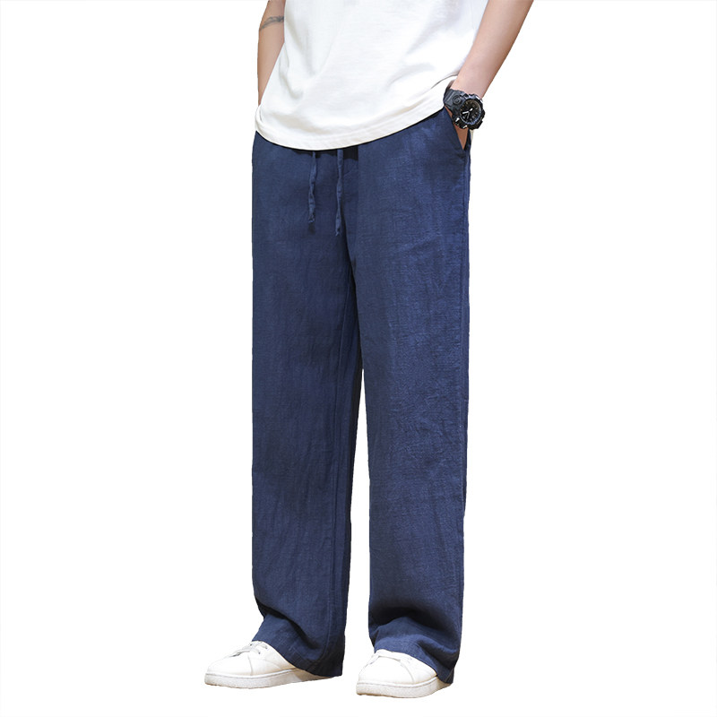 亚麻裤男夏季宽松阔腿裤直筒休闲长裤子大码男裤薄款透气8208-p78,男装休闲裤,电商A016