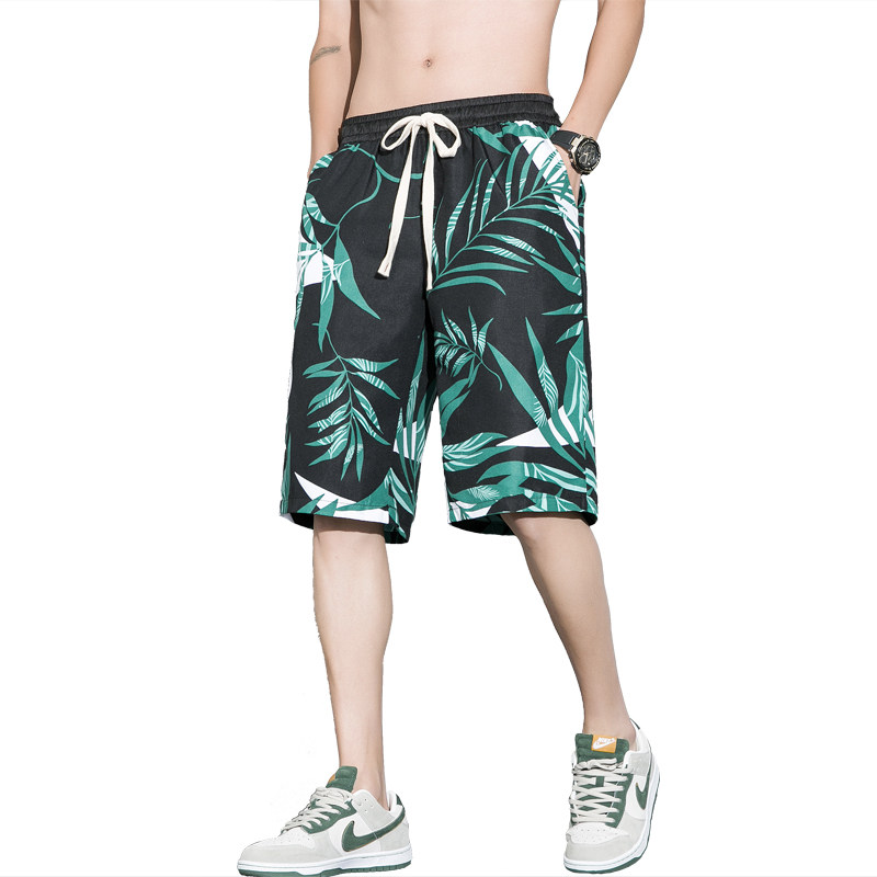 沙滩裤男青春时尚潮流短裤宽松直筒五分裤大码休闲裤子8227P30k58,男装牛仔裤,电商A016