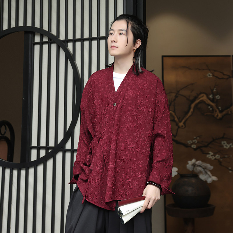 新中式夹克开衫外套风复古汉服男装长袖防晒服衬衫1188-P65,男装夹克,电商A016