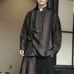 夹克秋冬男女新款长袖外套风大码棉麻上衣休闲汉服装1187-P70图片
