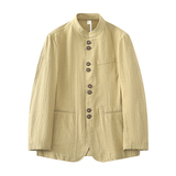 平铺风苎麻外套男春新中式棉麻礼服长袖衬衫DSA016-1178-P120，男装衬衫，电商A016