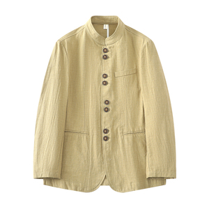 平铺风苎麻外套男春新中式棉麻礼服长袖衬衫DSA016-1178-P120图片