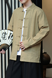 2025男女秋季新款棉麻夹克外套风汉服立领长袖风衣1180-P95，男装夹克，电商A016