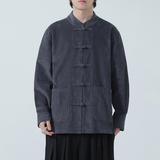 2025秋冬夹克风灯芯绒盘扣汉服唐装外套男长袖衬衫1199-P118，男装夹克，电商A016