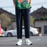 休闲裤春夏新款男长裤风亚麻裤大码纯色棉麻九分裤子8205-P75，男装休闲裤，电商A016