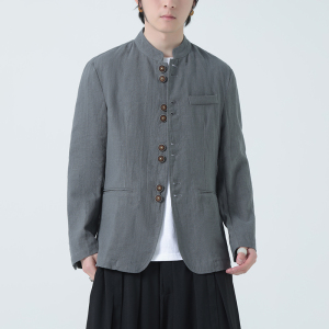 风外套夹克大码中式长袖衬衫亚麻西服男装DSA016-1178-P120图片