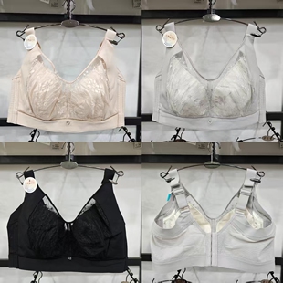 性感蕾丝网纱五排扣加高侧收女士内衣CD杯大胸显小软钢圈文胸3107