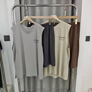 男士夏季无袖可外穿家居服套装