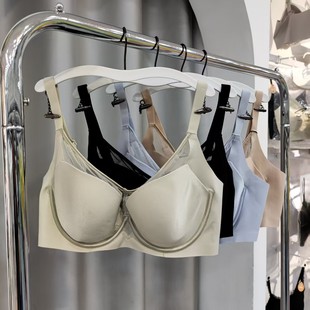 防凸点纸片C杯超薄乳贴羽毛杯大胸显小聚拢提拉软钢圈文胸罩6637