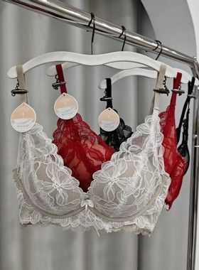 小胸蕾丝内衣女士AB杯聚拢显大无钢圈收副乳性感轻调整文胸罩6920