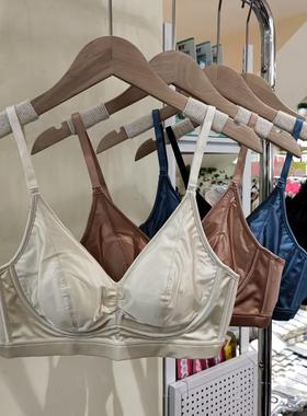 法式轻薄大胸显小水晶杯缎面女士内衣BC杯无钢圈舒适文胸罩26323