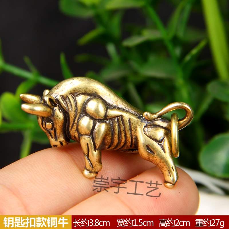 崇宇铜华尔街牛摆件铜牛摆件黄铜牛工艺装饰品办公桌室客厅摆设工