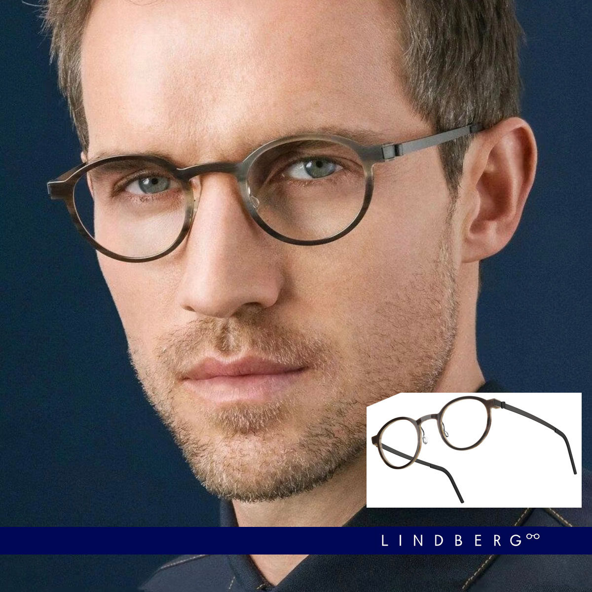 林德伯格1823复古圆形手工牛角钛合金1818镜框眼镜架近视眼镜1828