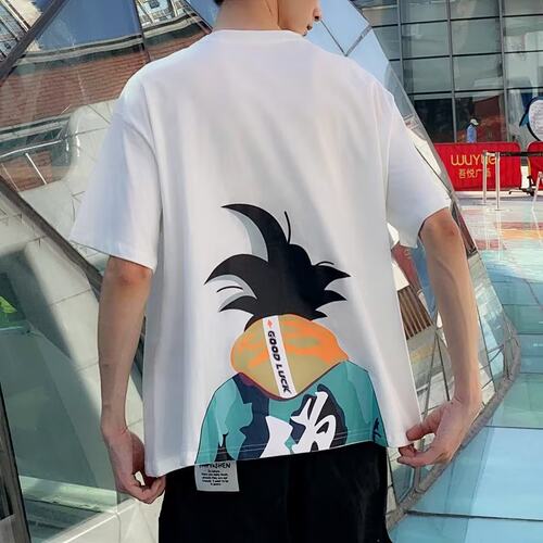 五分袖潮牌学生青年卡通短袖T恤