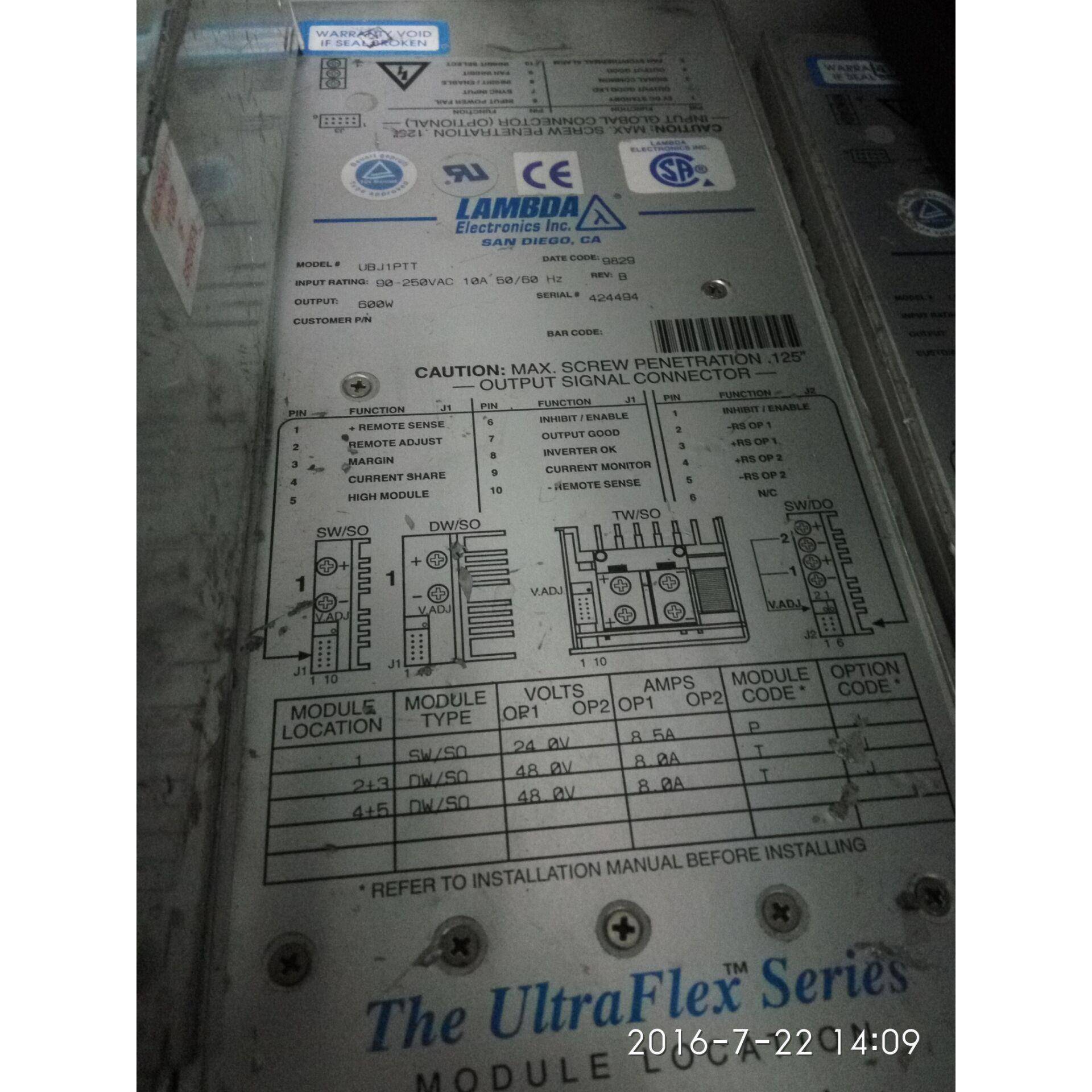 开关模块 UBJ1PTT OUTPUT 600W The UltraFlex Series Power