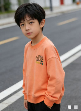 2025新款春秋童装女孩长袖T恤卫衣纯棉薄款圆领衫中大童104141