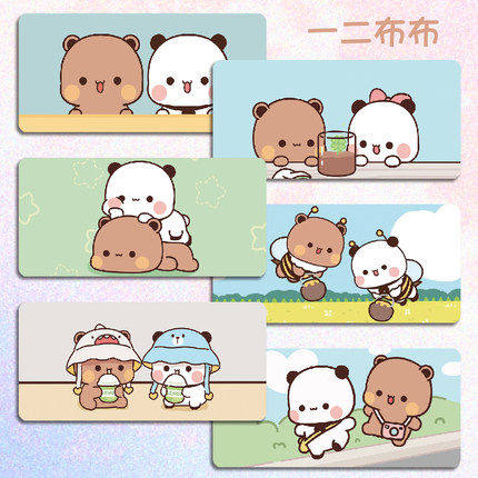 一二布布鼠标垫超大号小号可爱卡通办公电竞电脑键盘垫笔记本桌垫