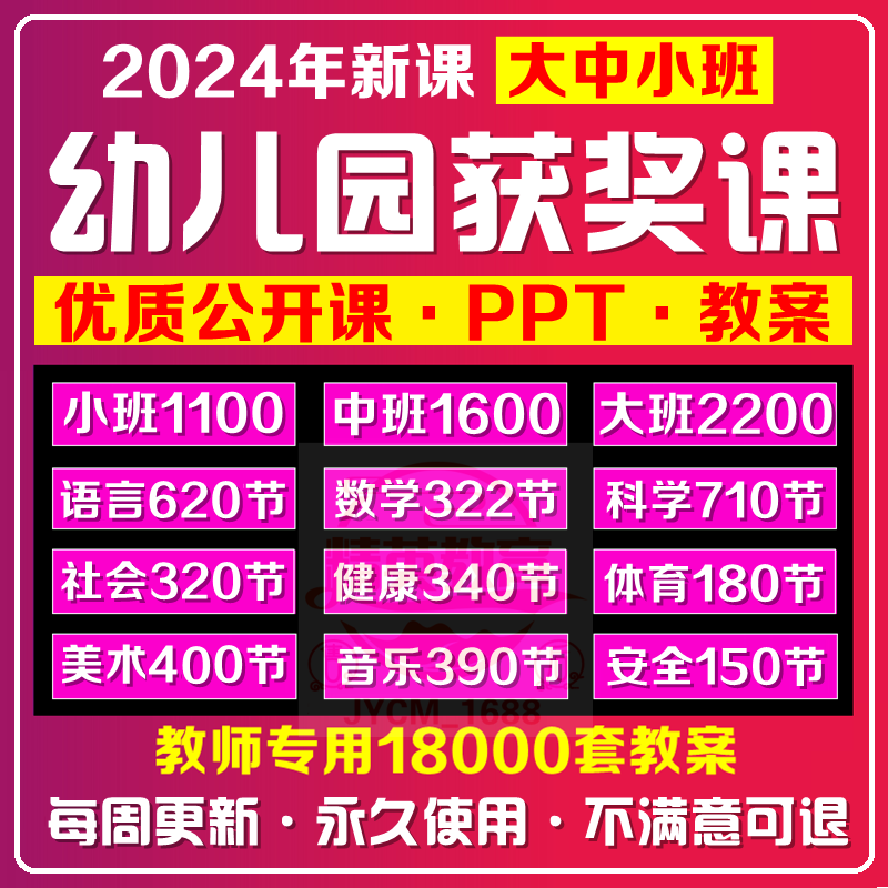 幼儿园大中小班优质公开课音乐数学社会语言科学五大领域ppt教案 教育培训 教师资格证/教师招聘培训 原图主图