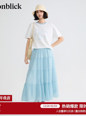 商场同款北欧时刻insT恤百褶套装裙女26年夏季新款上衣半裙两件套