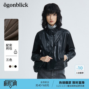 北欧时刻立领黑色PU皮衣外套女高级感小个子2026新款 夹克 春春短款