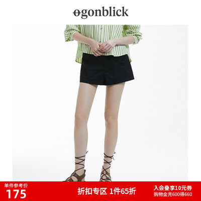 北欧时刻经典款纯黑百搭短裤