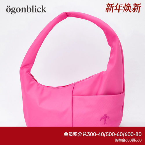 北欧时刻刺绣设计单肩包女简约时尚腋下包大容量旅行便携手提包包