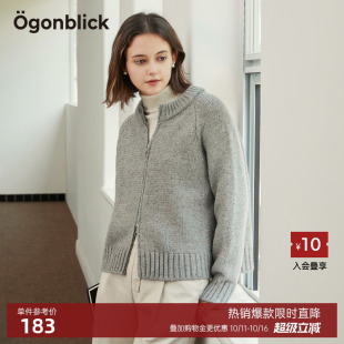 毛衣外套高级感上衣 软糯短款 北欧时刻灰色针织开衫 女春秋2025新款