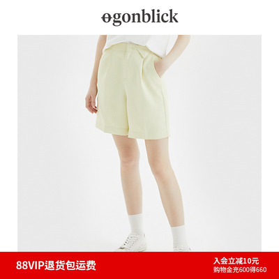 北欧时刻休闲短裤女2024夏款新款西装短裤女直筒简约气质百搭裤子