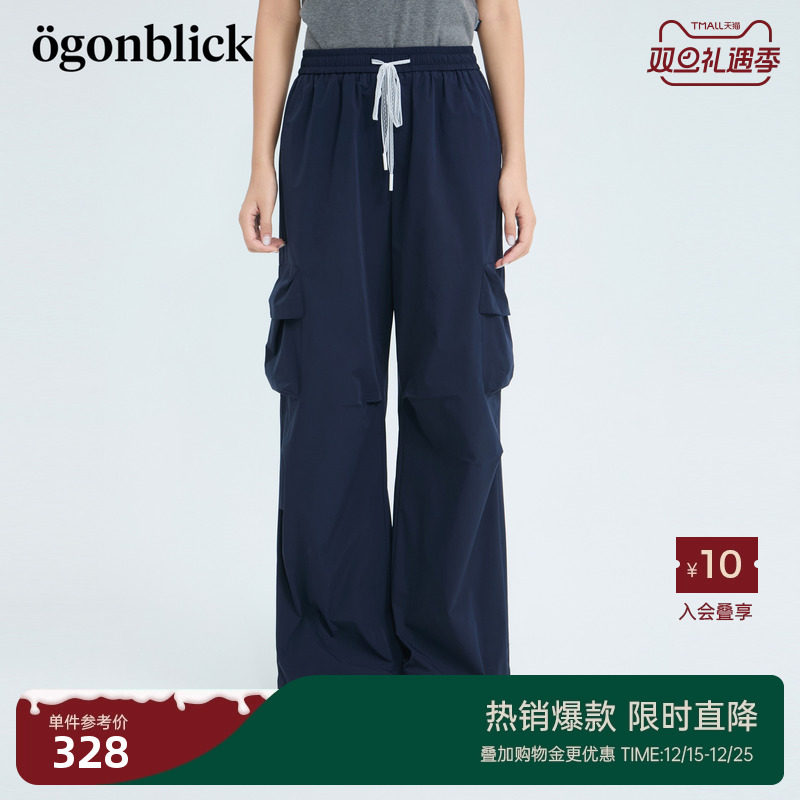 商场同款北欧时刻工装风休闲裤女25年夏季新款高腰百搭直筒长裤子