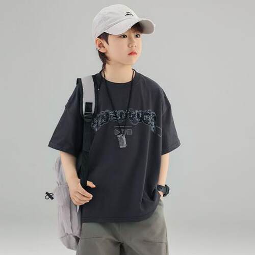 夏季男童宽松全棉T恤套装