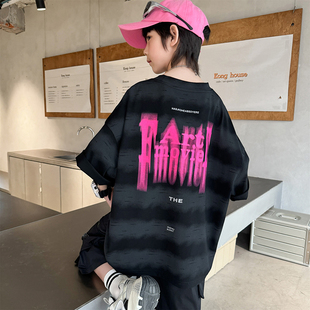 中大童学生帅气宽松纯棉圆领半袖 2026新款 潮 T恤夏季 男童纯棉短袖