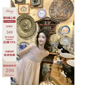 两色网纱连衣裙女精致温柔气质裙子 花间柔光 Hotdog 热狗很辣