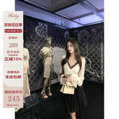 不规则裙裤 Hotdog V领绑带上衣 蕾丝吊带 热狗很辣 中古小香