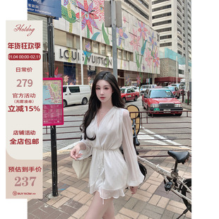 Hotdog 热狗很辣【 月光碎钻梦露】亮丝连衣裙【送裤子哦】