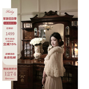 Hotdog 热狗很辣【贵气娇兔 獭兔皮草】高级显贵中古杏色短款外套