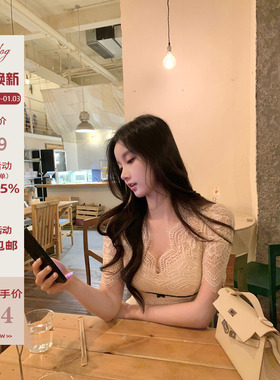 Hotdog 热狗很辣【 韩佳人】温柔气质修身蕾丝包臀连衣裙女