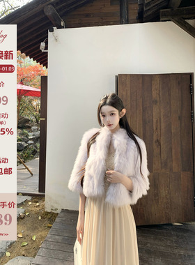 Hotdog 热狗很辣 【雪芙童话 甜甜奶芋紫 狐狸皮草】毛毛外套女冬