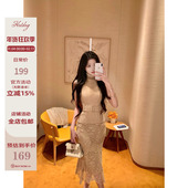 上衣 Hotdog 腰带 高领针织背心女修身 无袖 热狗很辣 首尔冷都