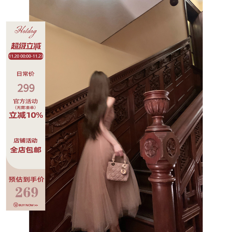 高级优雅抹胸连衣裙女长裙