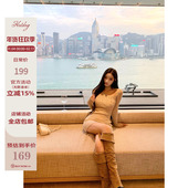 Hotdog 连衣裙 钉珠挖领连衣裙女精致风修身 热狗很辣 珠光夜幕