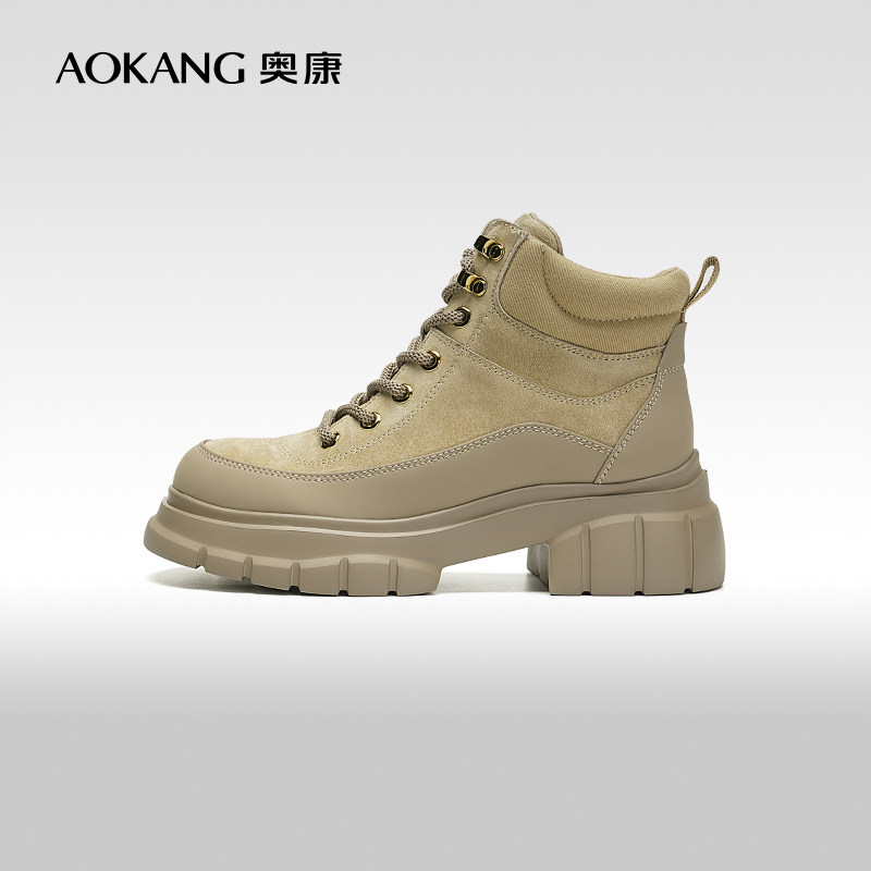 奥康厚底马丁靴耐磨沙漠工装靴