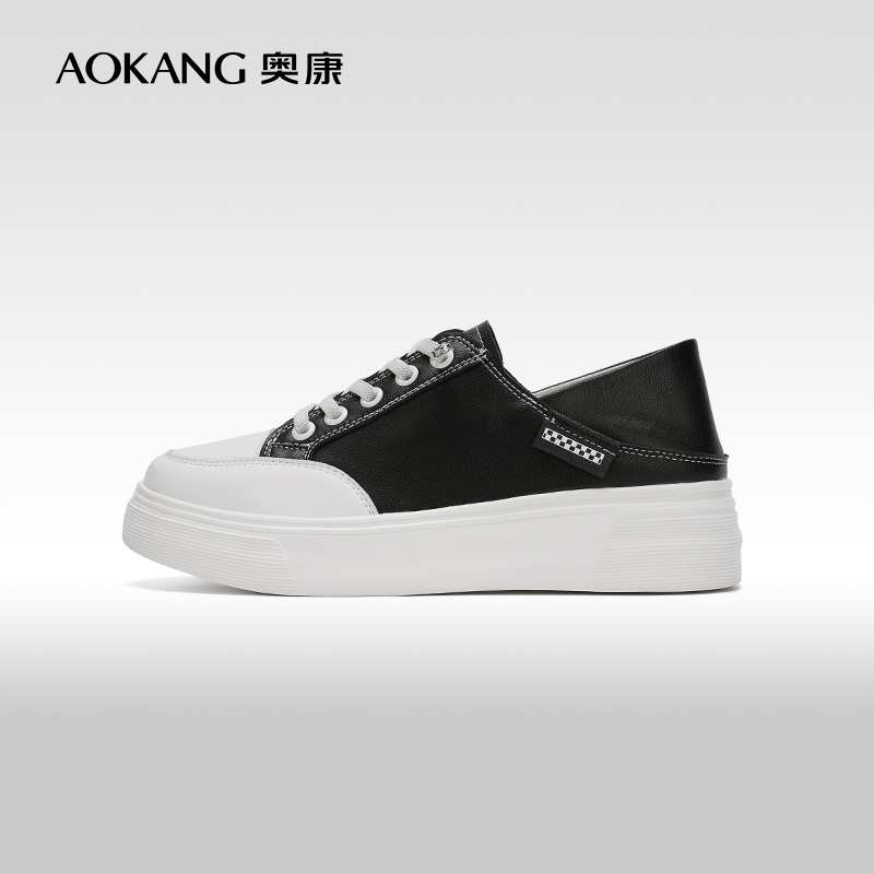 奥康女鞋时尚百搭套脚可踩后跟休闲板鞋一脚蹬平底