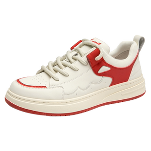 奥康男鞋秋季新款低帮休闲板鞋男系带圆头舒适鞋橡胶大底