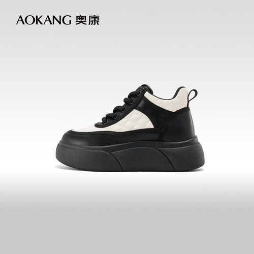 奥康厚底简约秋季面包鞋