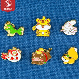 粤剧文创卡通梨园萌宠系列合金徽章胸针可爱装饰饰品