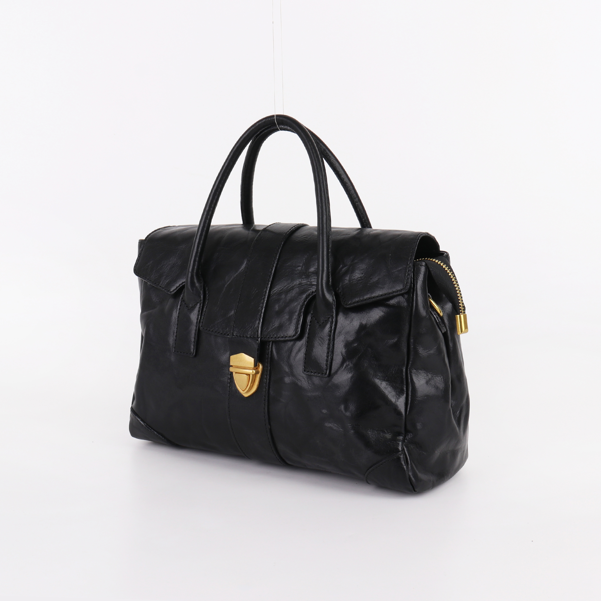 Din头层牛皮手提女包真皮托特包